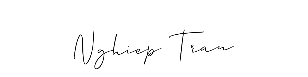 Make a beautiful signature design for name Nghiep  Tran. With this signature (Allison_Script) style, you can create a handwritten signature for free. Nghiep  Tran signature style 2 images and pictures png