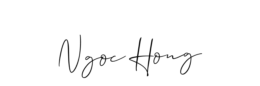 It looks lik you need a new signature style for name Ngoc Hong. Design unique handwritten (Allison_Script) signature with our free signature maker in just a few clicks. Ngoc Hong signature style 2 images and pictures png