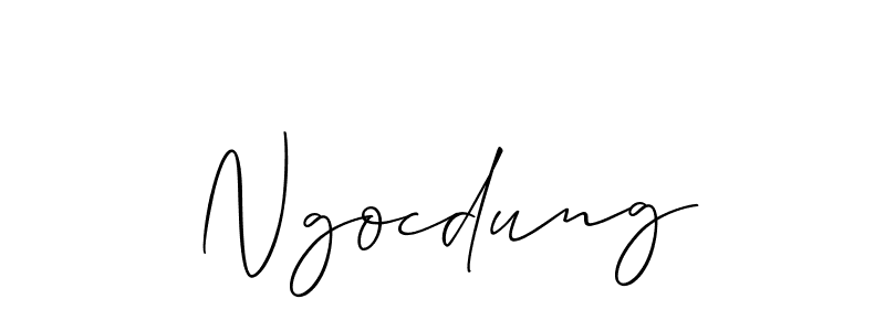 Design your own signature with our free online signature maker. With this signature software, you can create a handwritten (Allison_Script) signature for name Ngocdung. Ngocdung signature style 2 images and pictures png