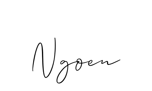 You should practise on your own different ways (Allison_Script) to write your name (Ngoen) in signature. don't let someone else do it for you. Ngoen signature style 2 images and pictures png