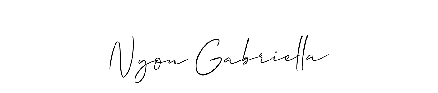 How to Draw Ngon Gabriella signature style? Allison_Script is a latest design signature styles for name Ngon Gabriella. Ngon Gabriella signature style 2 images and pictures png