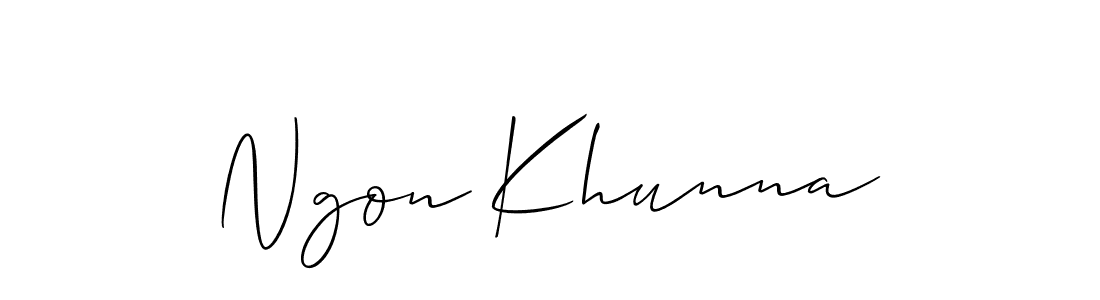 Make a beautiful signature design for name Ngon Khunna. With this signature (Allison_Script) style, you can create a handwritten signature for free. Ngon Khunna signature style 2 images and pictures png