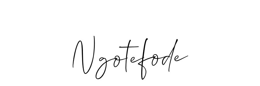 Design your own signature with our free online signature maker. With this signature software, you can create a handwritten (Allison_Script) signature for name Ngotefode. Ngotefode signature style 2 images and pictures png