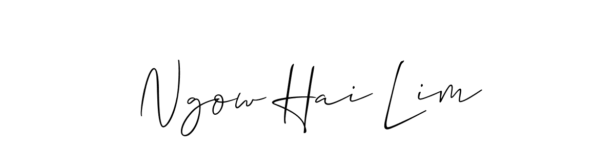 Make a beautiful signature design for name Ngow Hai Lim. With this signature (Allison_Script) style, you can create a handwritten signature for free. Ngow Hai Lim signature style 2 images and pictures png