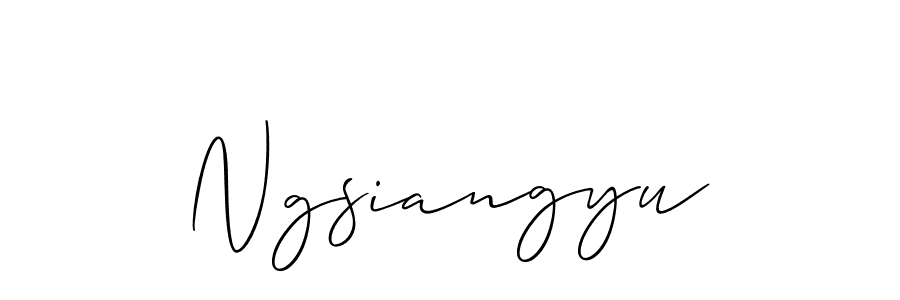 Use a signature maker to create a handwritten signature online. With this signature software, you can design (Allison_Script) your own signature for name Ngsiangyu. Ngsiangyu signature style 2 images and pictures png