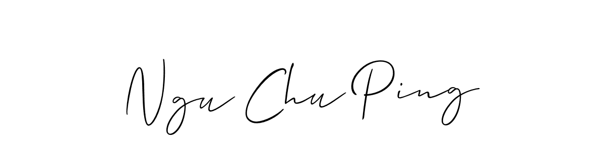 The best way (Allison_Script) to make a short signature is to pick only two or three words in your name. The name Ngu Chu Ping include a total of six letters. For converting this name. Ngu Chu Ping signature style 2 images and pictures png