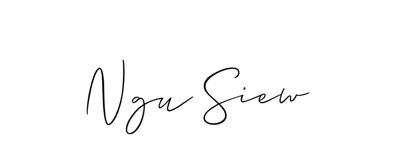 How to make Ngu Siew name signature. Use Allison_Script style for creating short signs online. This is the latest handwritten sign. Ngu Siew signature style 2 images and pictures png