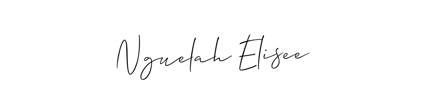 The best way (Allison_Script) to make a short signature is to pick only two or three words in your name. The name Nguelah Elisee include a total of six letters. For converting this name. Nguelah Elisee signature style 2 images and pictures png