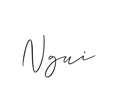 You should practise on your own different ways (Allison_Script) to write your name (Ngui) in signature. don't let someone else do it for you. Ngui signature style 2 images and pictures png