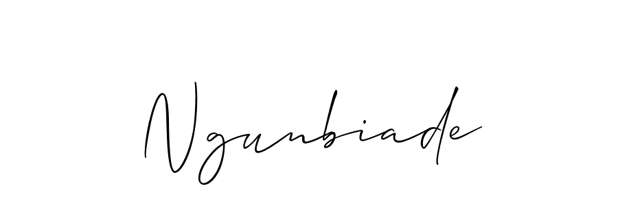 Similarly Allison_Script is the best handwritten signature design. Signature creator online .You can use it as an online autograph creator for name Ngunbiade. Ngunbiade signature style 2 images and pictures png