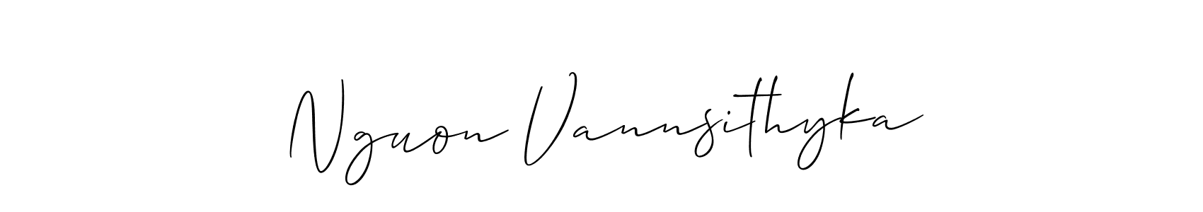 Here are the top 10 professional signature styles for the name Nguon Vannsithyka. These are the best autograph styles you can use for your name. Nguon Vannsithyka signature style 2 images and pictures png