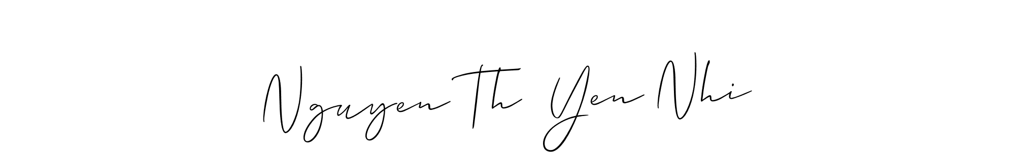 Also we have Nguyen Thị Yen Nhi name is the best signature style. Create professional handwritten signature collection using Allison_Script autograph style. Nguyen Thị Yen Nhi signature style 2 images and pictures png