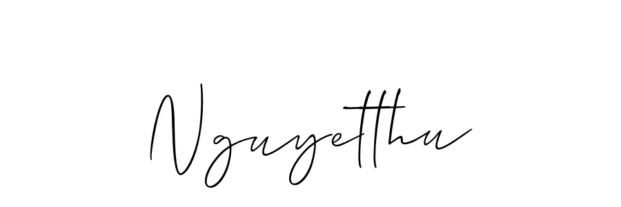 Design your own signature with our free online signature maker. With this signature software, you can create a handwritten (Allison_Script) signature for name Nguyetthu. Nguyetthu signature style 2 images and pictures png