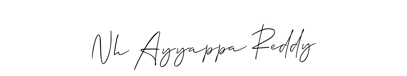 Also You can easily find your signature by using the search form. We will create Nh Ayyappa Reddy name handwritten signature images for you free of cost using Allison_Script sign style. Nh Ayyappa Reddy signature style 2 images and pictures png