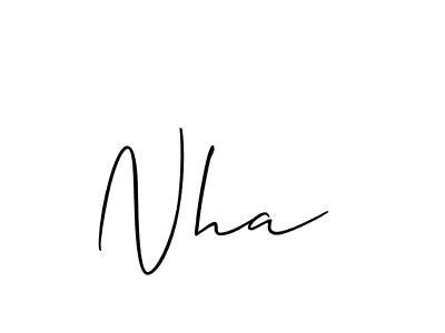 Create a beautiful signature design for name Nha . With this signature (Allison_Script) fonts, you can make a handwritten signature for free. Nha  signature style 2 images and pictures png