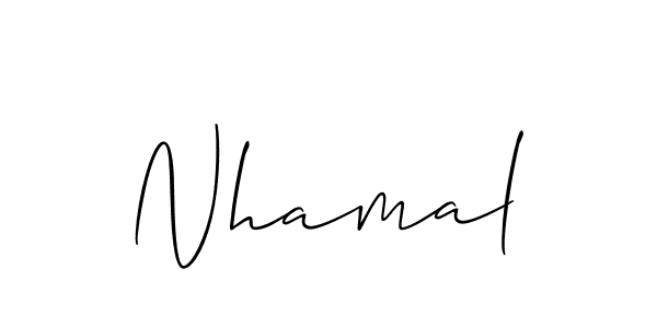 Use a signature maker to create a handwritten signature online. With this signature software, you can design (Allison_Script) your own signature for name Nhamal. Nhamal signature style 2 images and pictures png