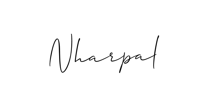 How to make Nharpal signature? Allison_Script is a professional autograph style. Create handwritten signature for Nharpal name. Nharpal signature style 2 images and pictures png