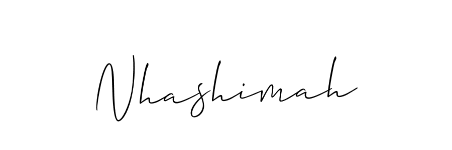 Similarly Allison_Script is the best handwritten signature design. Signature creator online .You can use it as an online autograph creator for name Nhashimah. Nhashimah signature style 2 images and pictures png