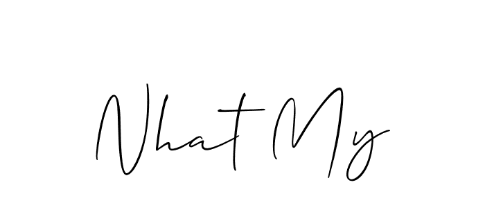 This is the best signature style for the Nhat My name. Also you like these signature font (Allison_Script). Mix name signature. Nhat My signature style 2 images and pictures png