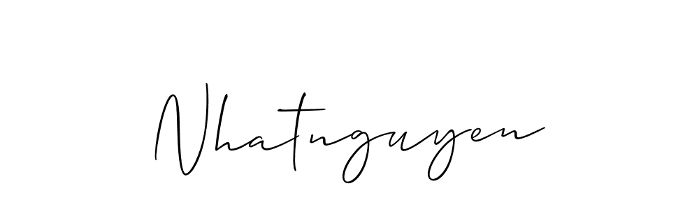 Use a signature maker to create a handwritten signature online. With this signature software, you can design (Allison_Script) your own signature for name Nhatnguyen. Nhatnguyen signature style 2 images and pictures png