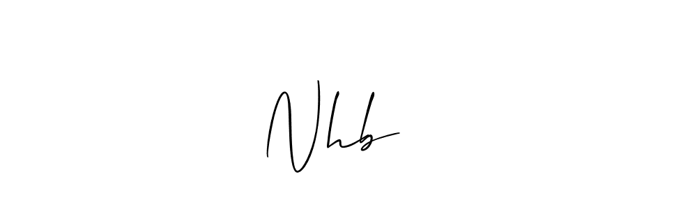 How to make Nhb ❤️ name signature. Use Allison_Script style for creating short signs online. This is the latest handwritten sign. Nhb ❤️ signature style 2 images and pictures png
