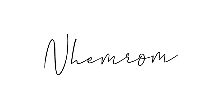 It looks lik you need a new signature style for name Nhemrom. Design unique handwritten (Allison_Script) signature with our free signature maker in just a few clicks. Nhemrom signature style 2 images and pictures png