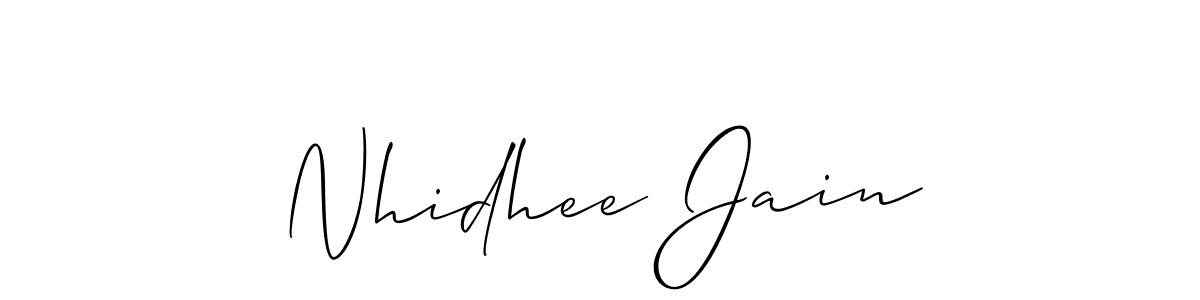 Create a beautiful signature design for name Nhidhee Jain. With this signature (Allison_Script) fonts, you can make a handwritten signature for free. Nhidhee Jain signature style 2 images and pictures png