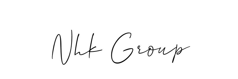 Make a beautiful signature design for name Nhk Group. With this signature (Allison_Script) style, you can create a handwritten signature for free. Nhk Group signature style 2 images and pictures png
