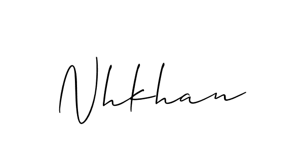 You should practise on your own different ways (Allison_Script) to write your name (Nhkhan) in signature. don't let someone else do it for you. Nhkhan signature style 2 images and pictures png