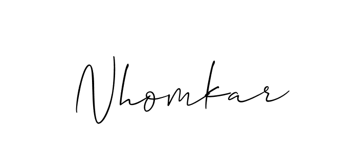 Create a beautiful signature design for name Nhomkar. With this signature (Allison_Script) fonts, you can make a handwritten signature for free. Nhomkar signature style 2 images and pictures png