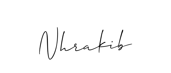 Create a beautiful signature design for name Nhrakib. With this signature (Allison_Script) fonts, you can make a handwritten signature for free. Nhrakib signature style 2 images and pictures png