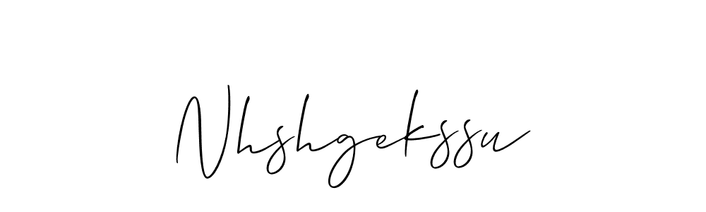 Create a beautiful signature design for name Nhshgekssu. With this signature (Allison_Script) fonts, you can make a handwritten signature for free. Nhshgekssu signature style 2 images and pictures png