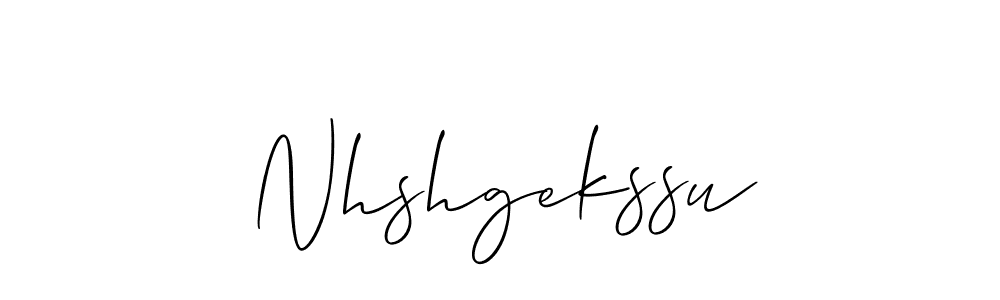 Create a beautiful signature design for name Nhshgekssu. With this signature (Allison_Script) fonts, you can make a handwritten signature for free. Nhshgekssu signature style 2 images and pictures png