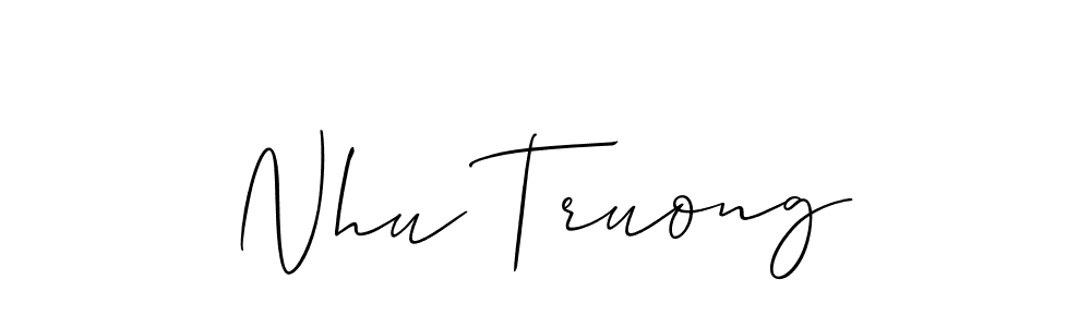 Make a beautiful signature design for name Nhu Truong. With this signature (Allison_Script) style, you can create a handwritten signature for free. Nhu Truong signature style 2 images and pictures png