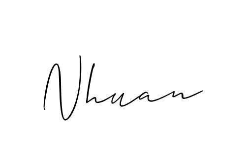 Design your own signature with our free online signature maker. With this signature software, you can create a handwritten (Allison_Script) signature for name Nhuan. Nhuan signature style 2 images and pictures png