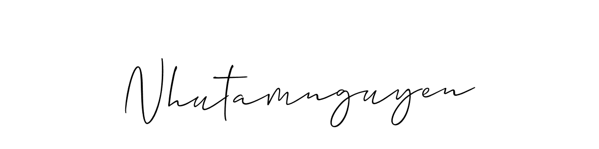 It looks lik you need a new signature style for name Nhutamnguyen. Design unique handwritten (Allison_Script) signature with our free signature maker in just a few clicks. Nhutamnguyen signature style 2 images and pictures png
