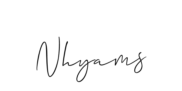Best and Professional Signature Style for Nhyams. Allison_Script Best Signature Style Collection. Nhyams signature style 2 images and pictures png