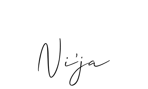 How to make Ni'ja name signature. Use Allison_Script style for creating short signs online. This is the latest handwritten sign. Ni'ja signature style 2 images and pictures png