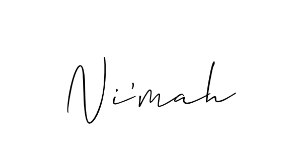 Ni'mah stylish signature style. Best Handwritten Sign (Allison_Script) for my name. Handwritten Signature Collection Ideas for my name Ni'mah. Ni'mah signature style 2 images and pictures png