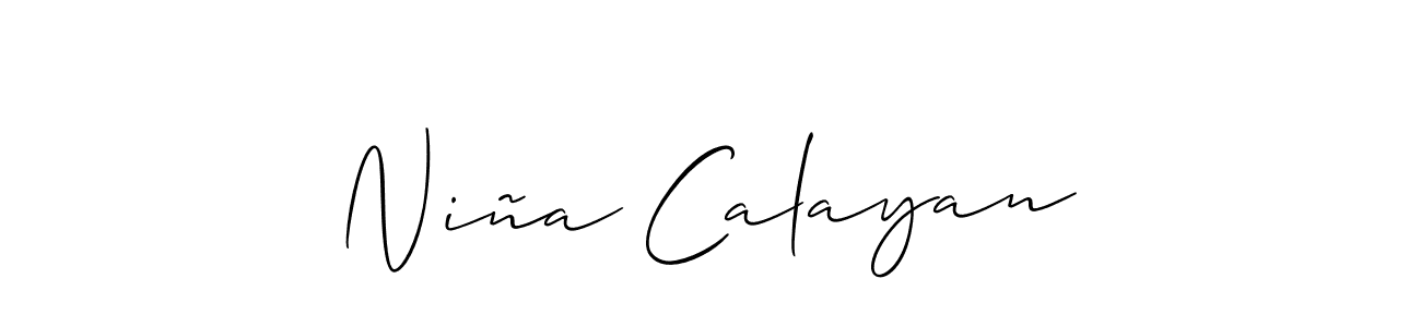 Similarly Allison_Script is the best handwritten signature design. Signature creator online .You can use it as an online autograph creator for name Niña Calayan. Niña Calayan signature style 2 images and pictures png