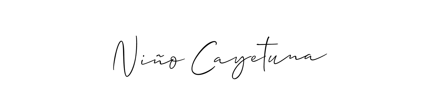 Make a beautiful signature design for name Niño Cayetuna. With this signature (Allison_Script) style, you can create a handwritten signature for free. Niño Cayetuna signature style 2 images and pictures png