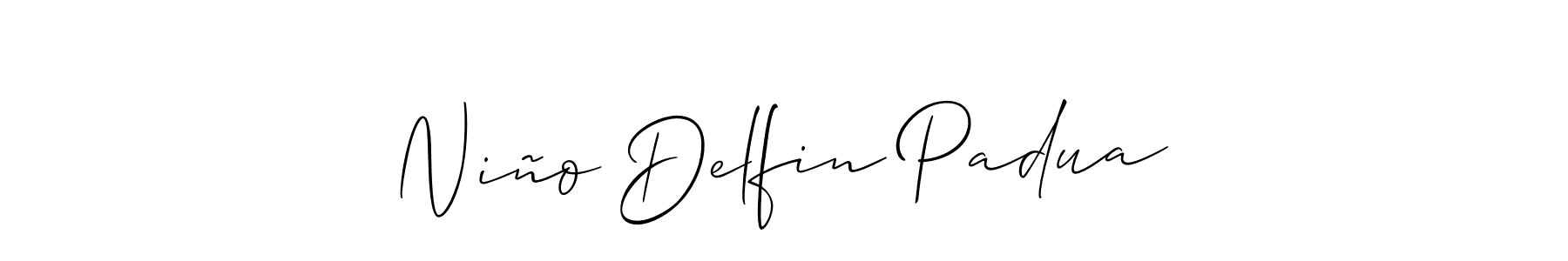 Make a beautiful signature design for name Niño Delfin Padua. With this signature (Allison_Script) style, you can create a handwritten signature for free. Niño Delfin Padua signature style 2 images and pictures png