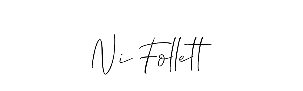 The best way (Allison_Script) to make a short signature is to pick only two or three words in your name. The name Ni Follett include a total of six letters. For converting this name. Ni Follett signature style 2 images and pictures png