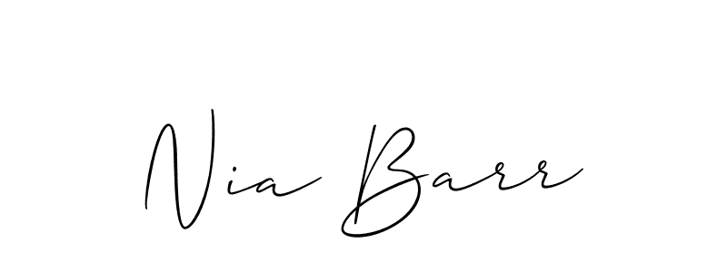 Also we have Nia Barr name is the best signature style. Create professional handwritten signature collection using Allison_Script autograph style. Nia Barr signature style 2 images and pictures png