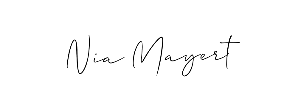 Design your own signature with our free online signature maker. With this signature software, you can create a handwritten (Allison_Script) signature for name Nia Mayert. Nia Mayert signature style 2 images and pictures png