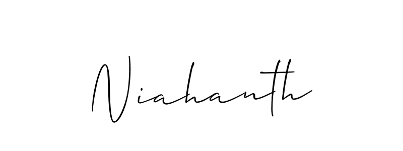 Also we have Niahanth name is the best signature style. Create professional handwritten signature collection using Allison_Script autograph style. Niahanth signature style 2 images and pictures png