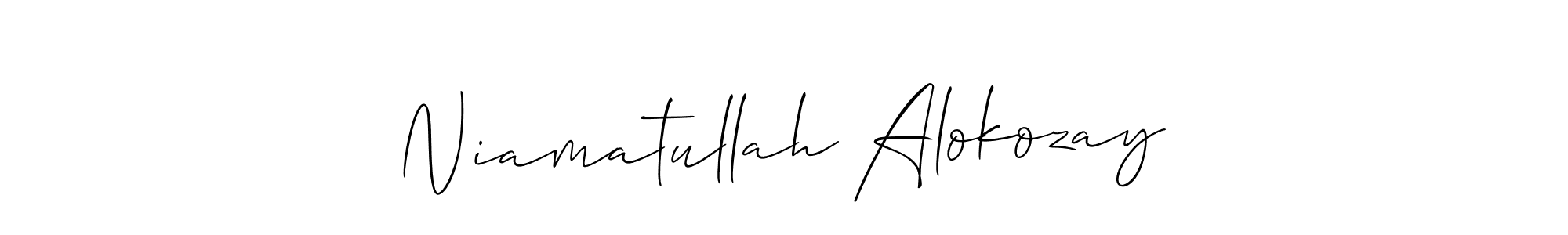 It looks lik you need a new signature style for name Niamatullah Alokozay. Design unique handwritten (Allison_Script) signature with our free signature maker in just a few clicks. Niamatullah Alokozay signature style 2 images and pictures png