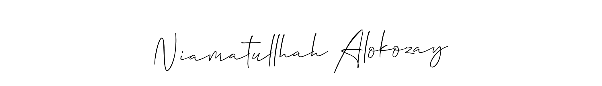 Niamatullhah Alokozay stylish signature style. Best Handwritten Sign (Allison_Script) for my name. Handwritten Signature Collection Ideas for my name Niamatullhah Alokozay. Niamatullhah Alokozay signature style 2 images and pictures png