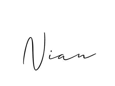 Design your own signature with our free online signature maker. With this signature software, you can create a handwritten (Allison_Script) signature for name Nian. Nian signature style 2 images and pictures png