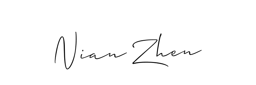 Best and Professional Signature Style for Nian Zhen. Allison_Script Best Signature Style Collection. Nian Zhen signature style 2 images and pictures png